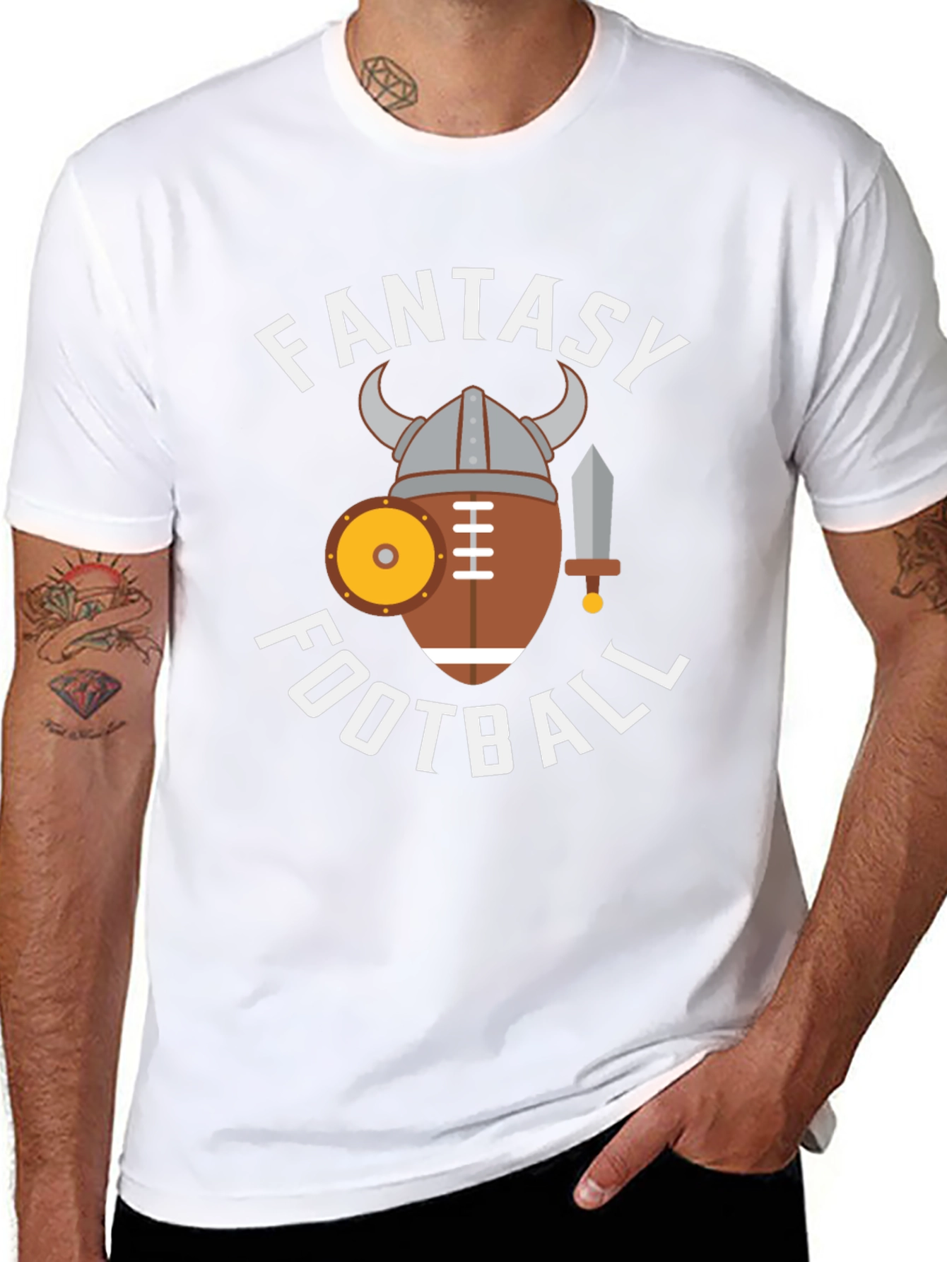 Fantasy Football Viking Style Graphic Tee