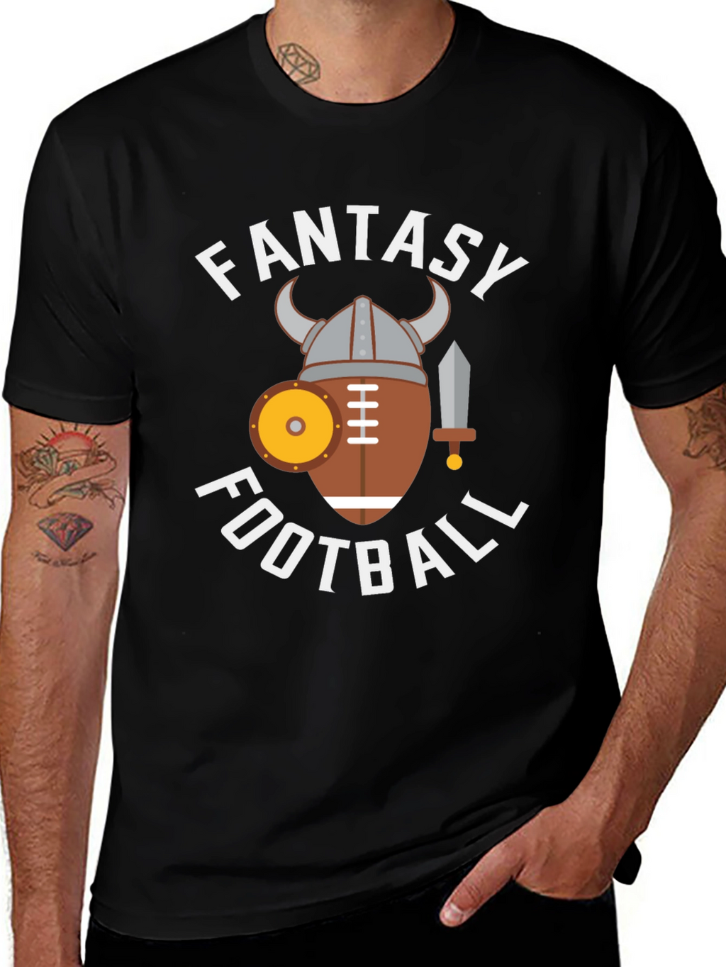 Fantasy Football Viking Style Graphic Tee
