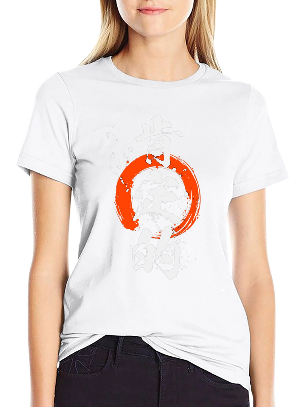 Japanese Zen Circle T-Shirt - Brush Stroke Enso Design