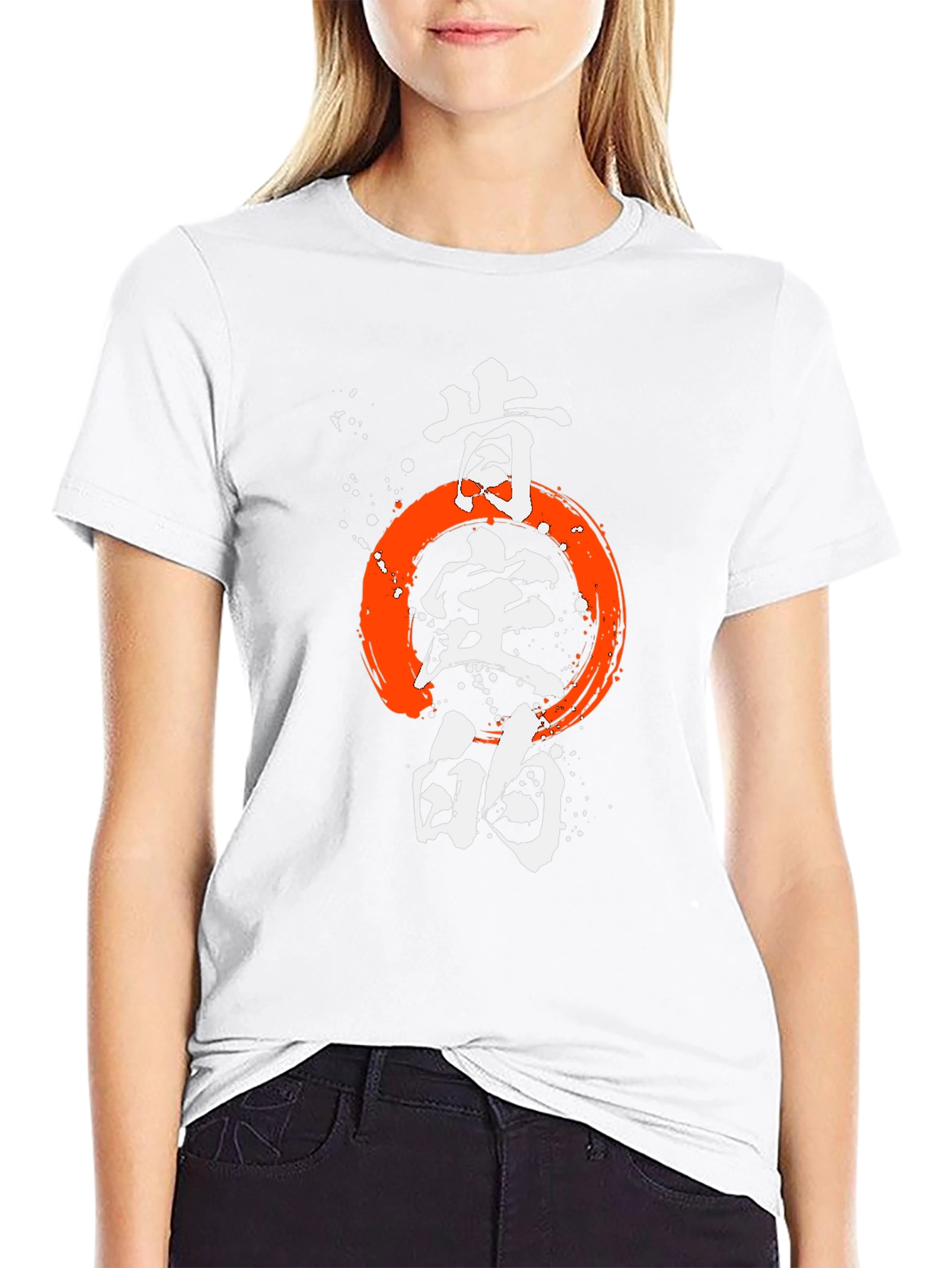 Japanese Zen Circle T-Shirt - Brush Stroke Enso Design
