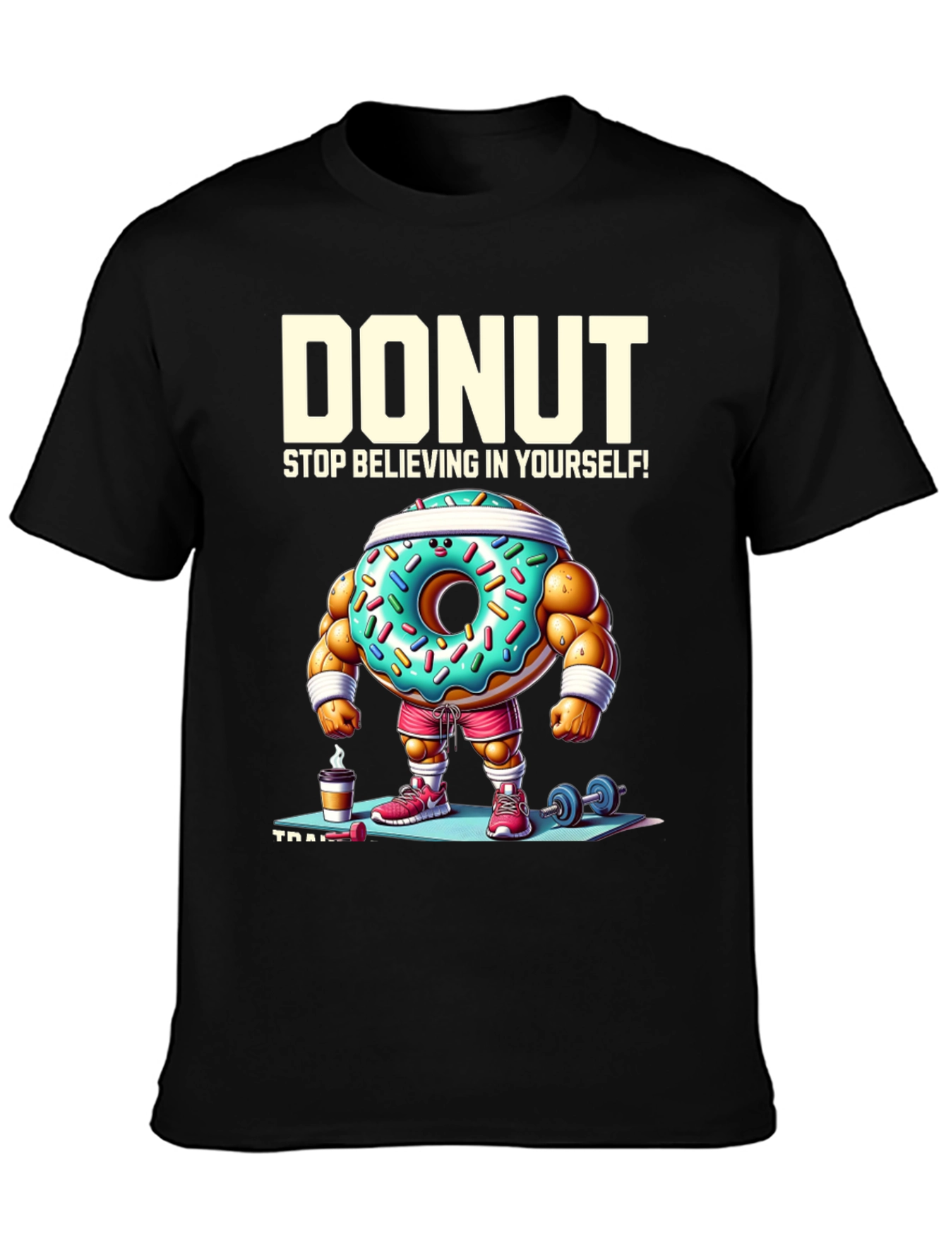 Donut Training Graphic Tee - Funny Workout Shirt