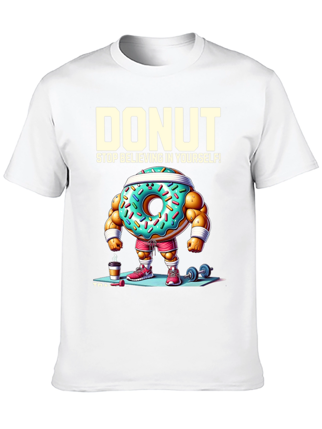 Donut Training Graphic Tee - Funny Workout Shirt