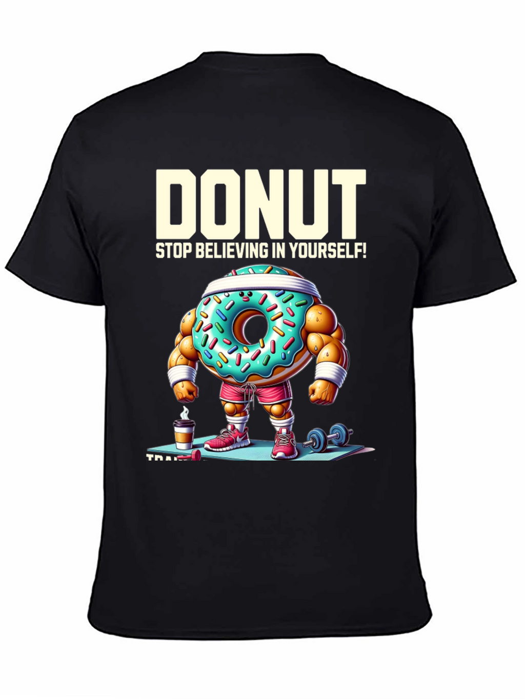 Donut Training Graphic Tee - Funny Workout Shirt