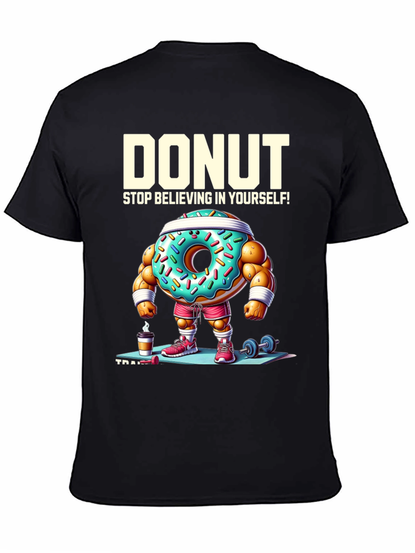 Donut Training Graphic Tee - Funny Workout Shirt