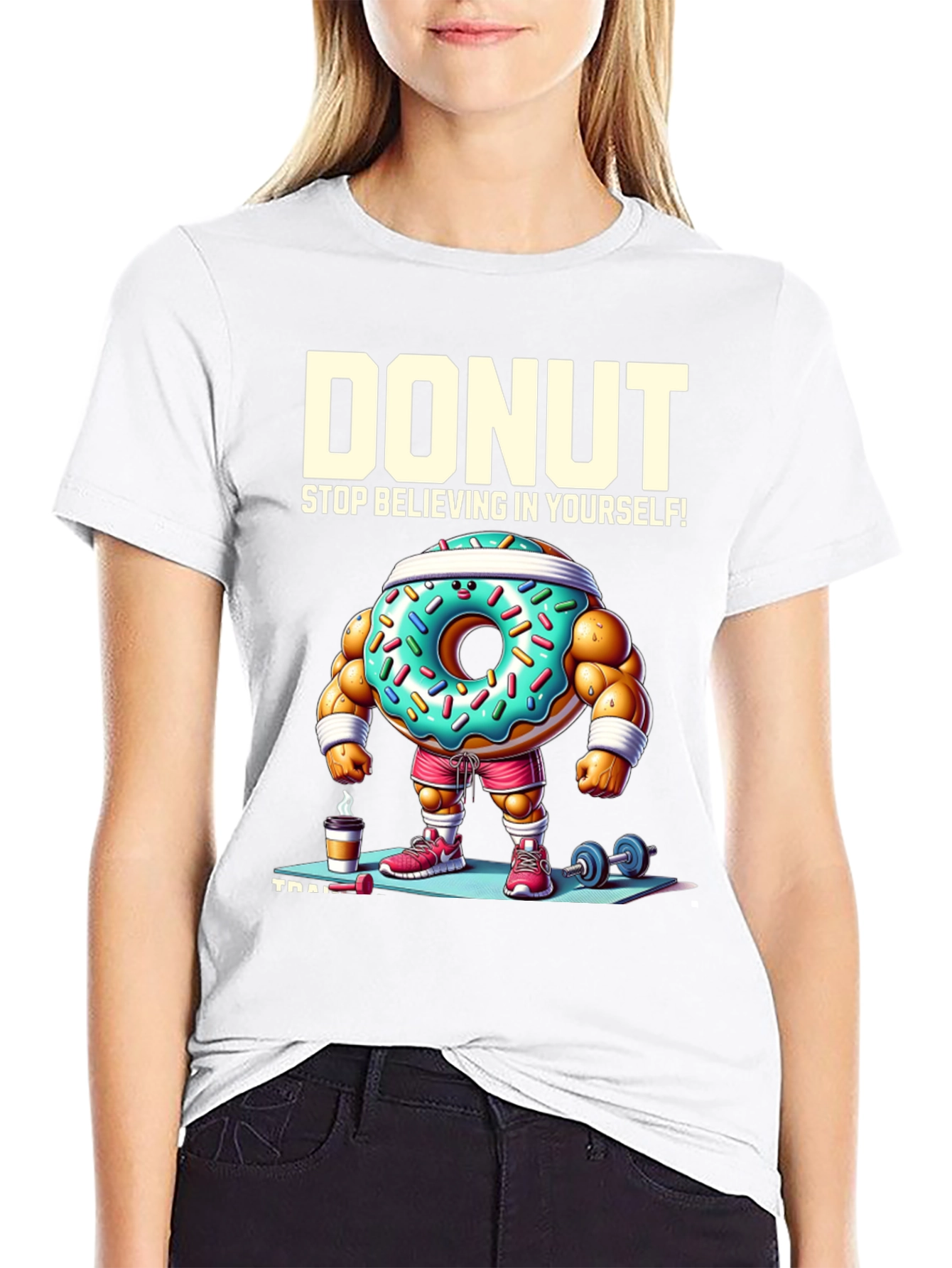 Donut Training Graphic Tee - Funny Workout Shirt
