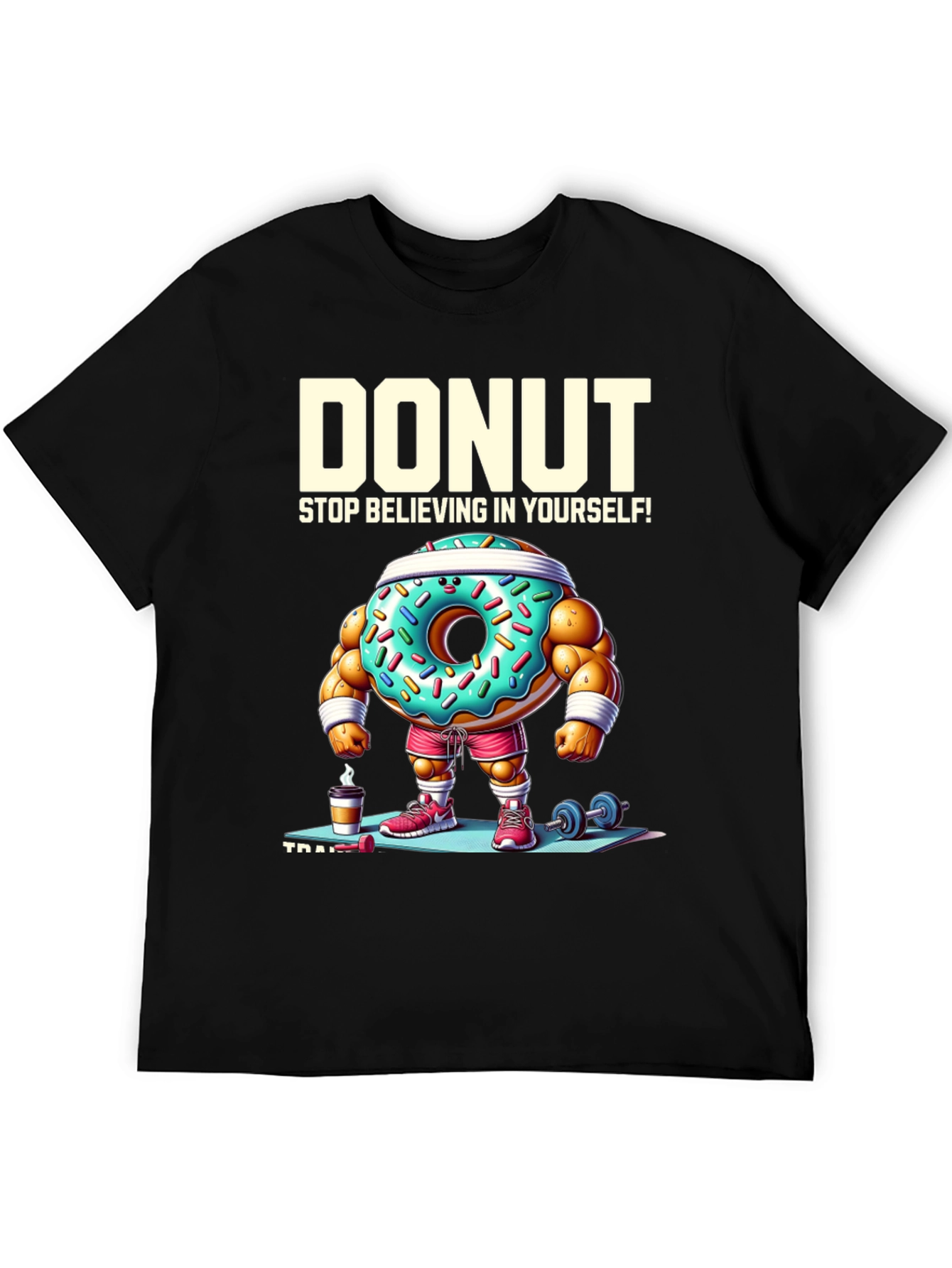 Donut Training Graphic Tee - Funny Workout Shirt