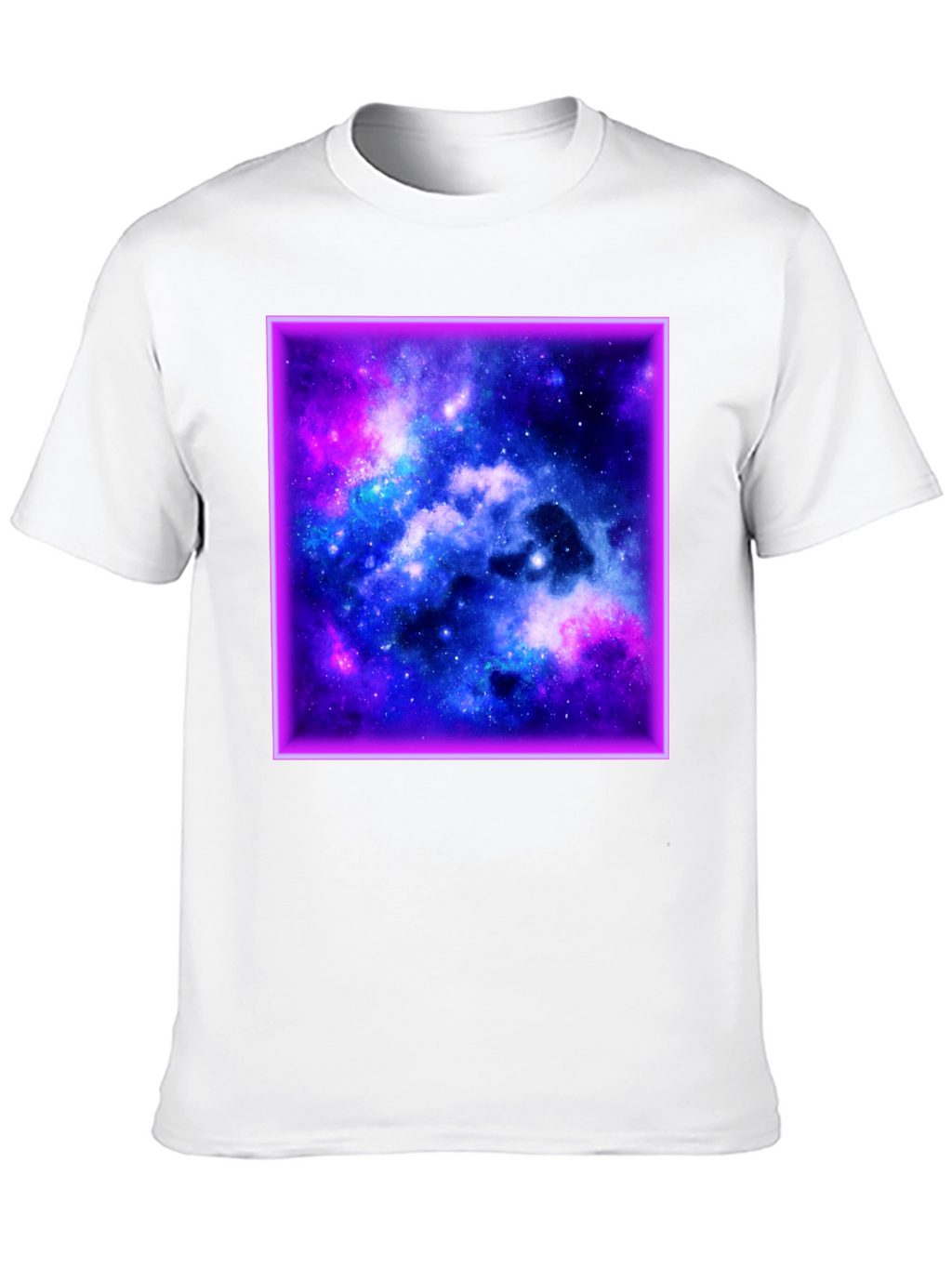 Galaxy Square Graphic Print Black T-Shirt