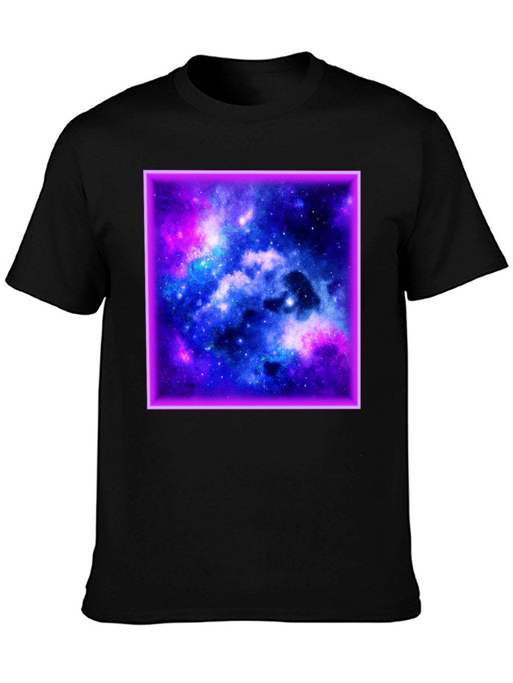 Galaxy Square Graphic Print Black T-Shirt