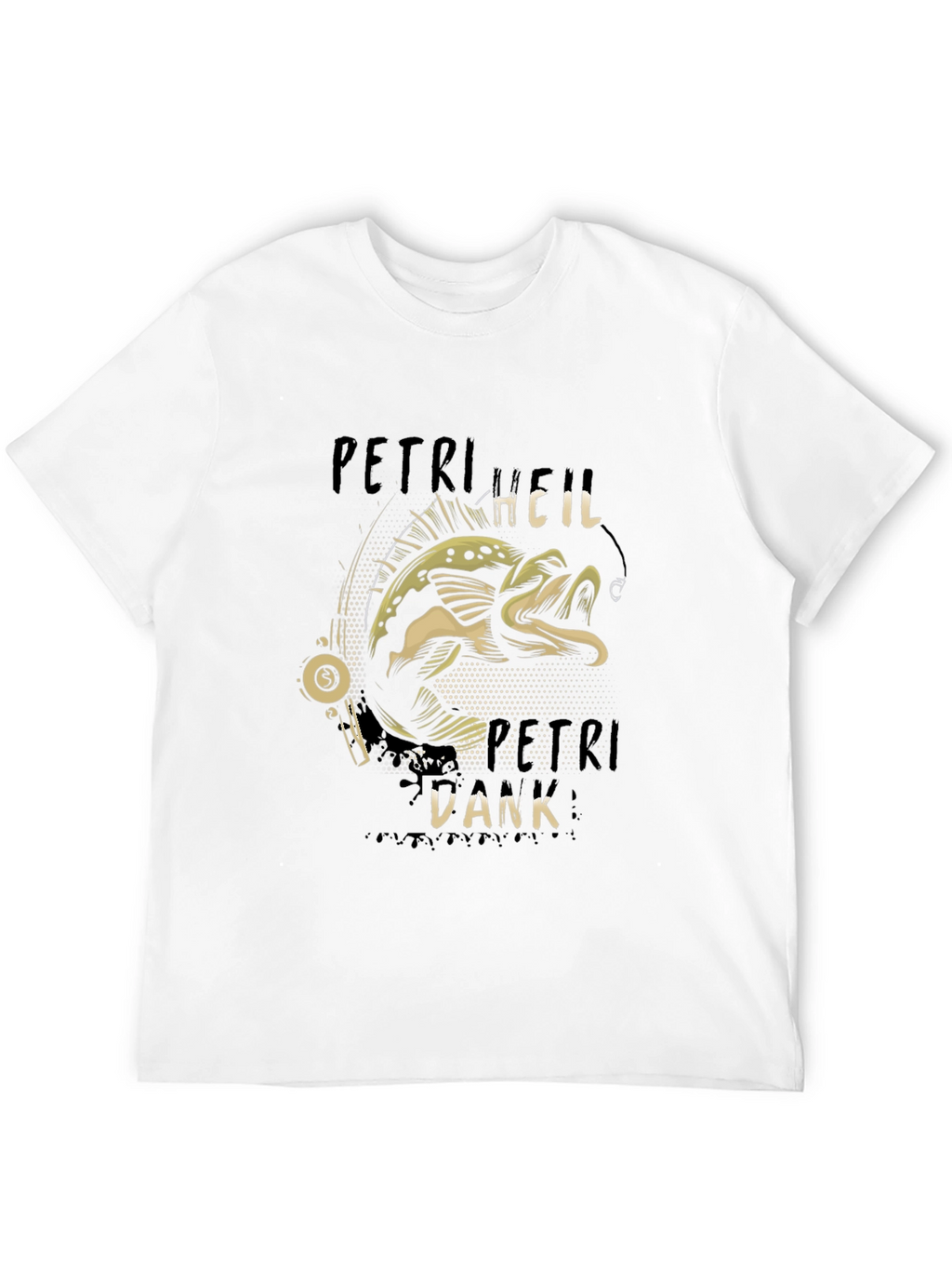 Petri Heil Dank Black T-Shirt - Fishing Graphic Tee