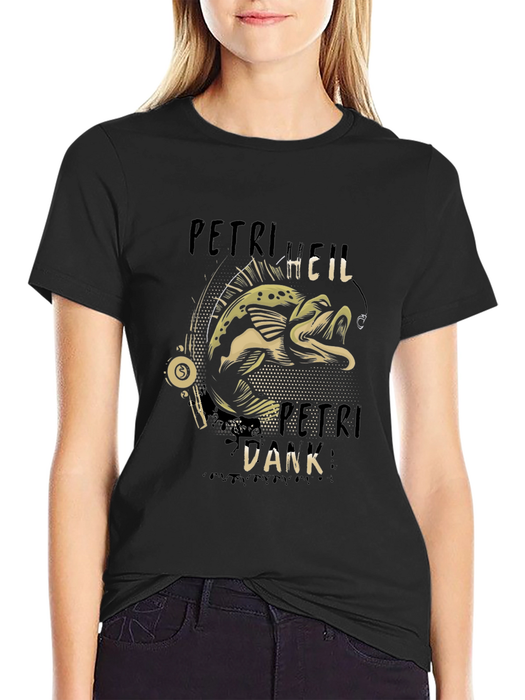 Petri Heil Dank Black T-Shirt - Fishing Graphic Tee