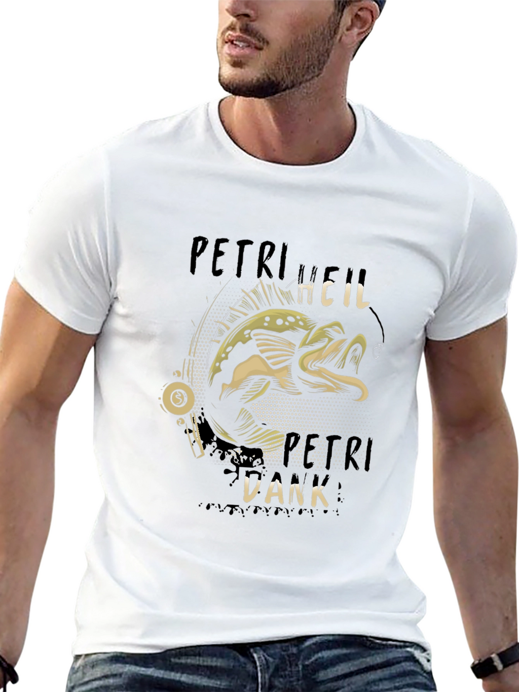 Petri Heil Dank Black T-Shirt - Fishing Graphic Tee