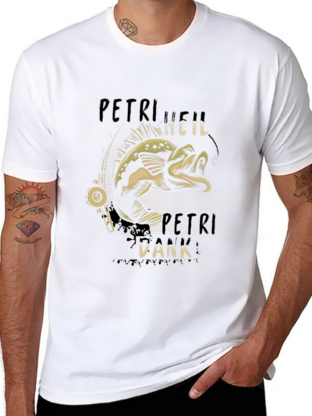 Petri Heil Dank Black T-Shirt - Fishing Graphic Tee