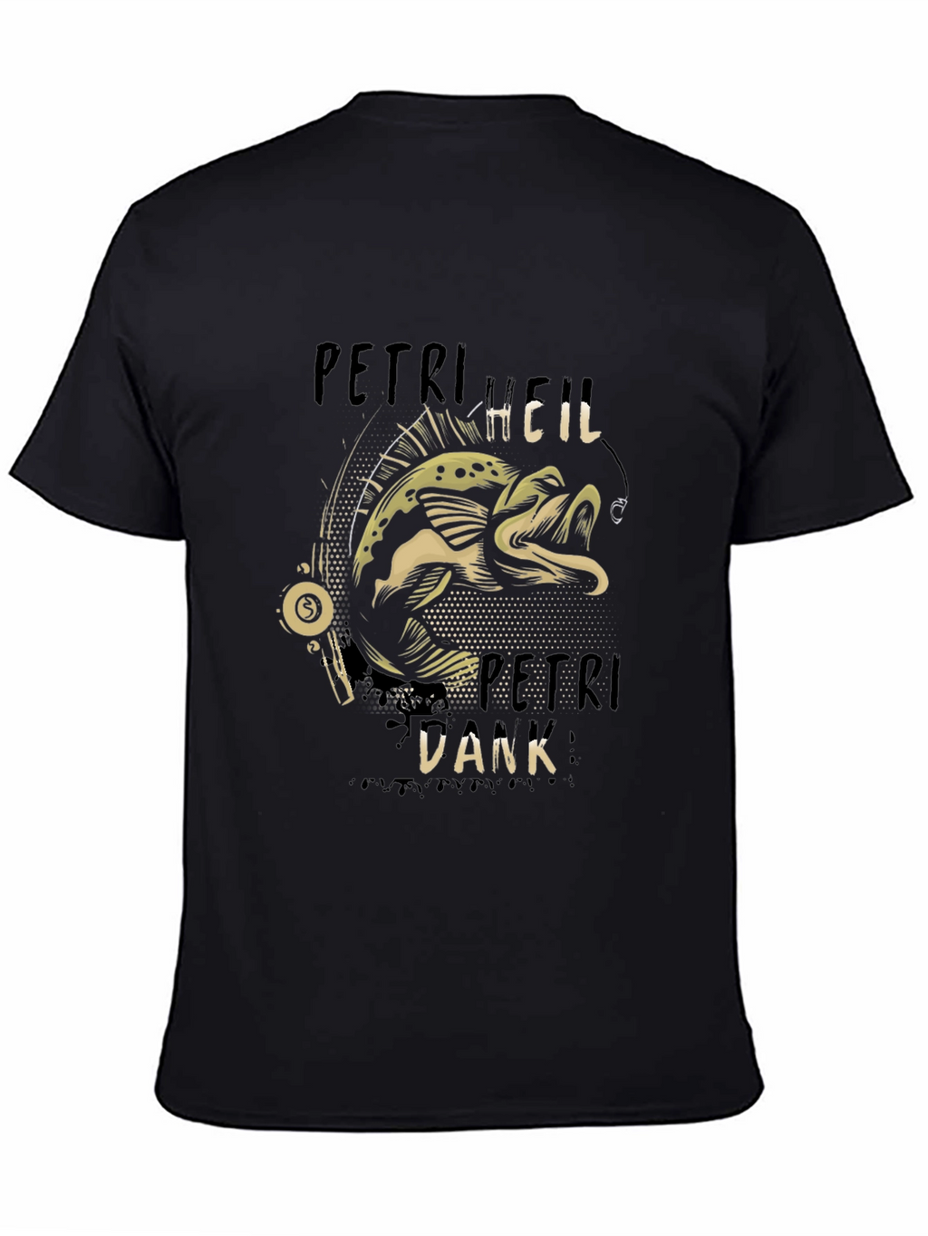 Petri Heil Dank Black T-Shirt - Fishing Graphic Tee