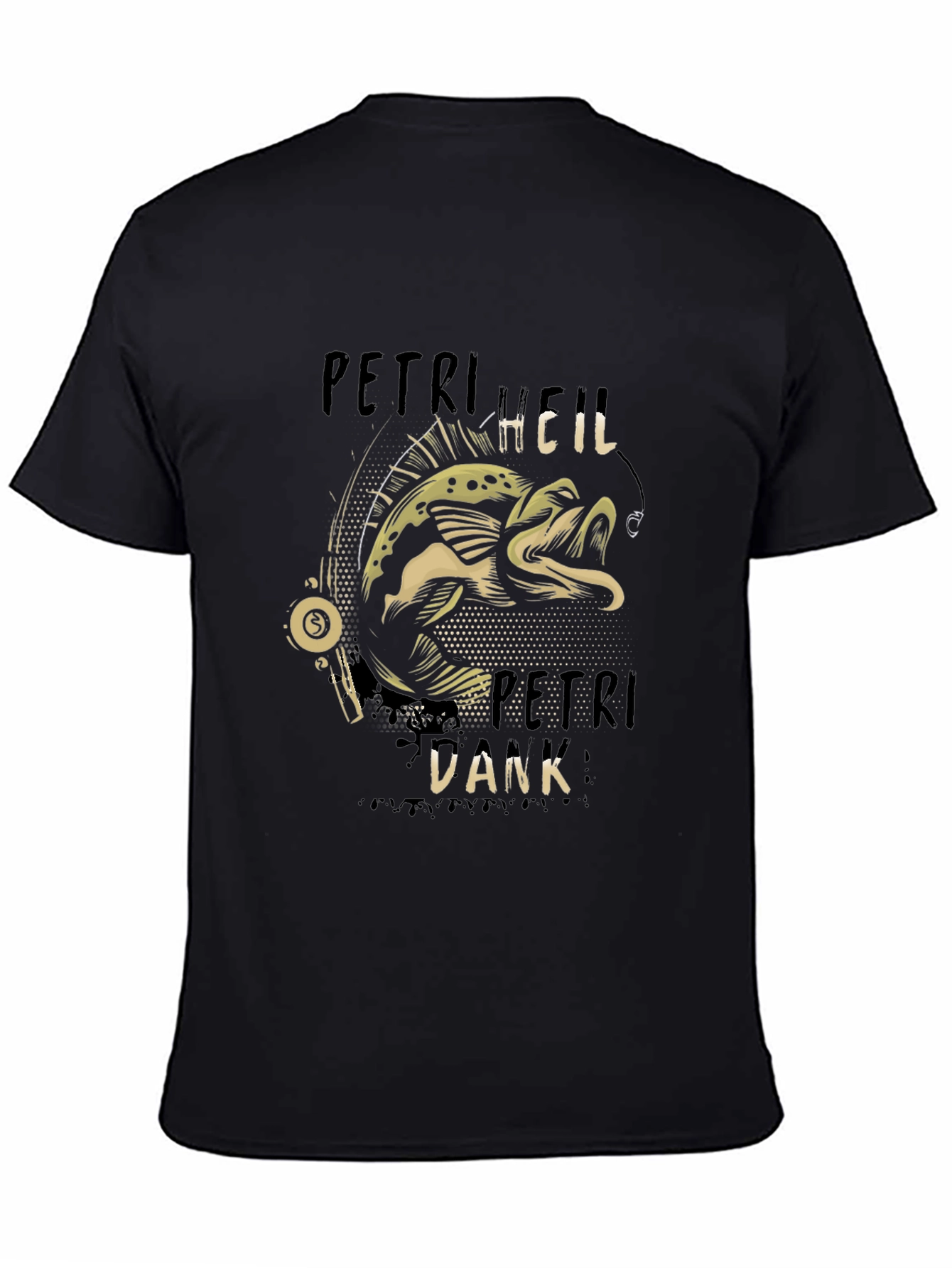 Petri Heil Dank Black T-Shirt - Fishing Graphic Tee
