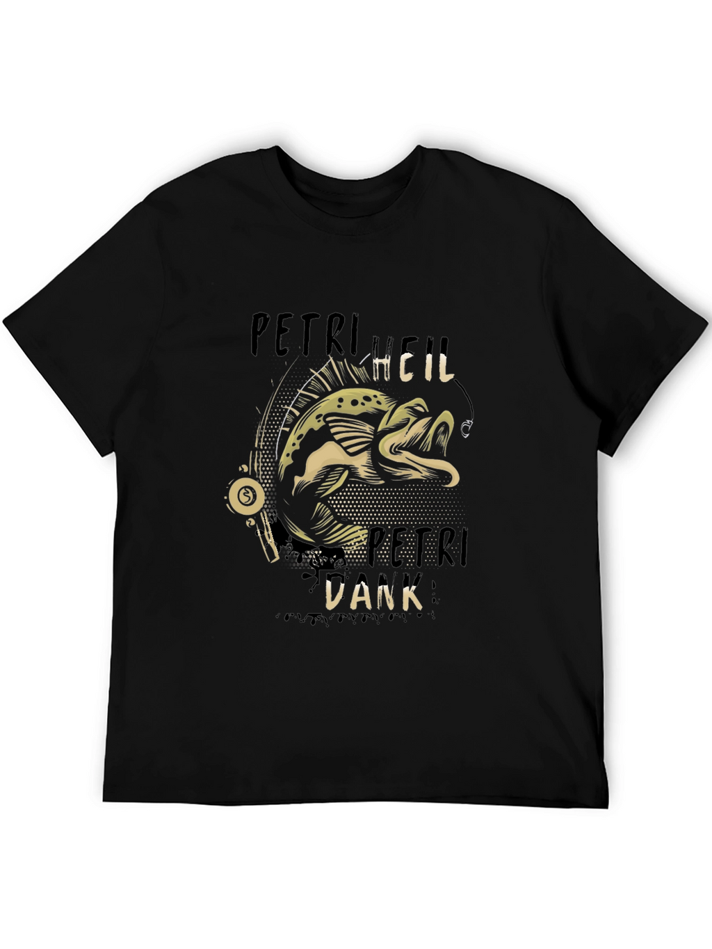 Petri Heil Dank Black T-Shirt - Fishing Graphic Tee