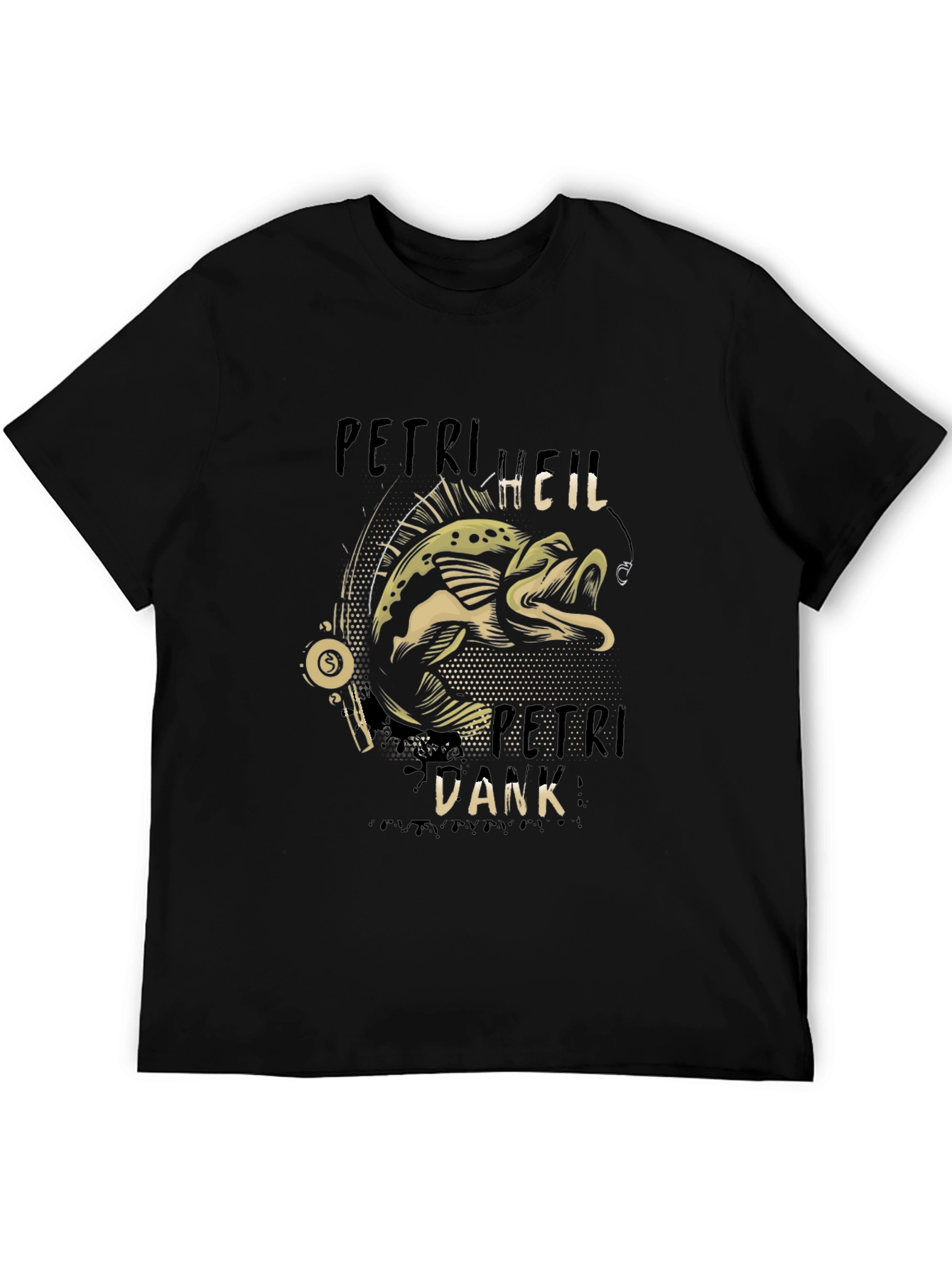 Petri Heil Dank Black T-Shirt - Fishing Graphic Tee
