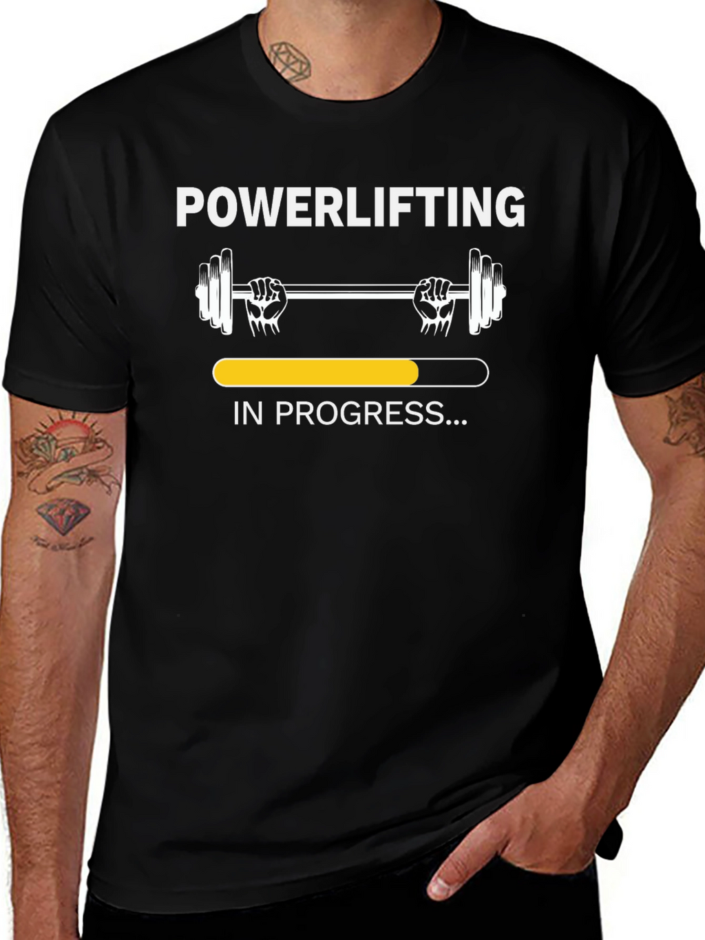 Powerlifting In Progress Black T-Shirt