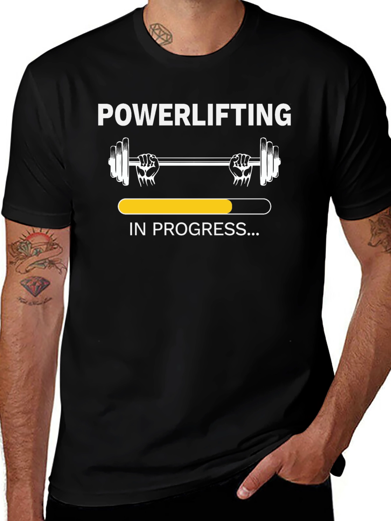 Powerlifting In Progress Black T-Shirt