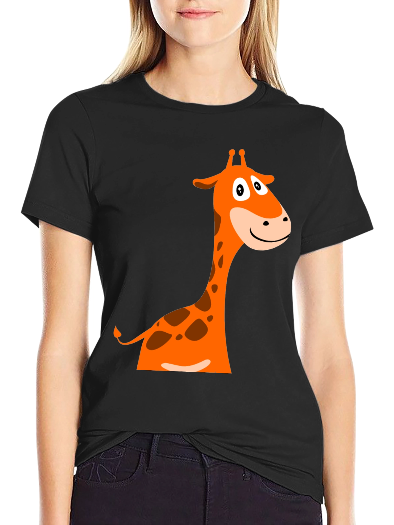 Giraffe Graphic Tee - Fun Cartoon Design