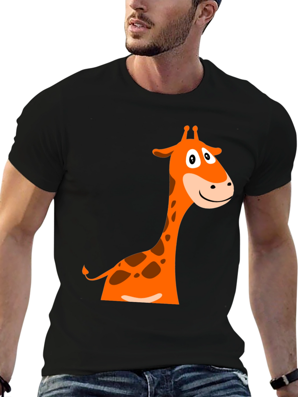 Giraffe Graphic Tee - Fun Cartoon Design