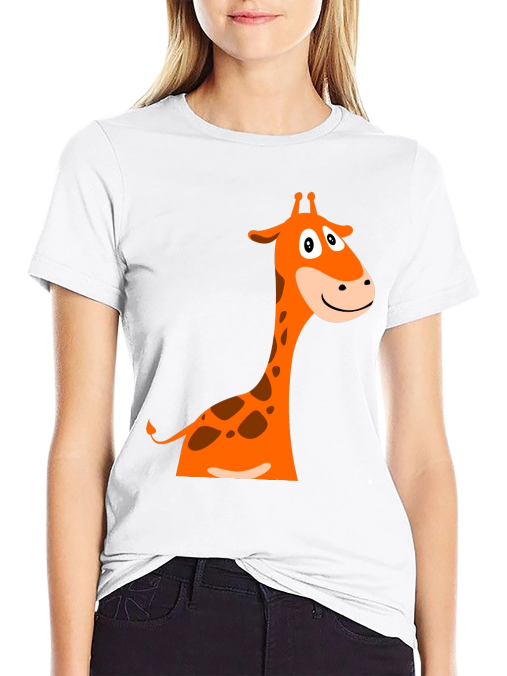 Giraffe Graphic Tee - Fun Cartoon Design