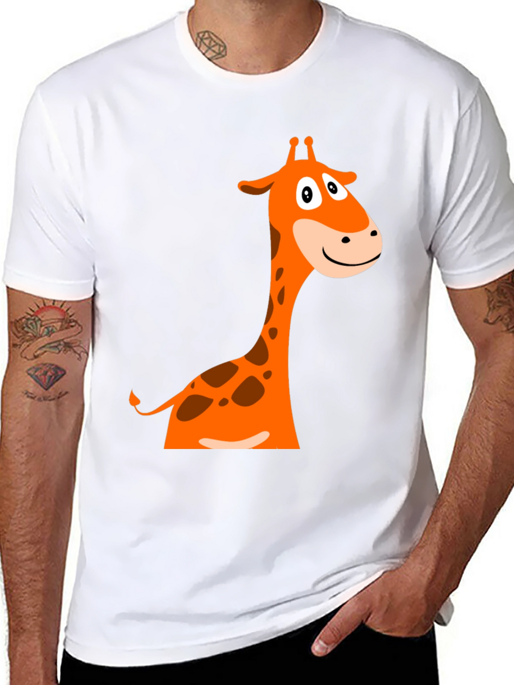 Giraffe Graphic Tee - Fun Cartoon Design