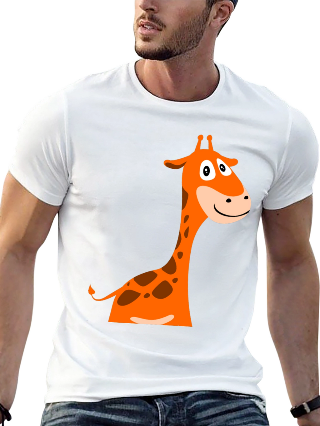 Giraffe Graphic Tee - Fun Cartoon Design