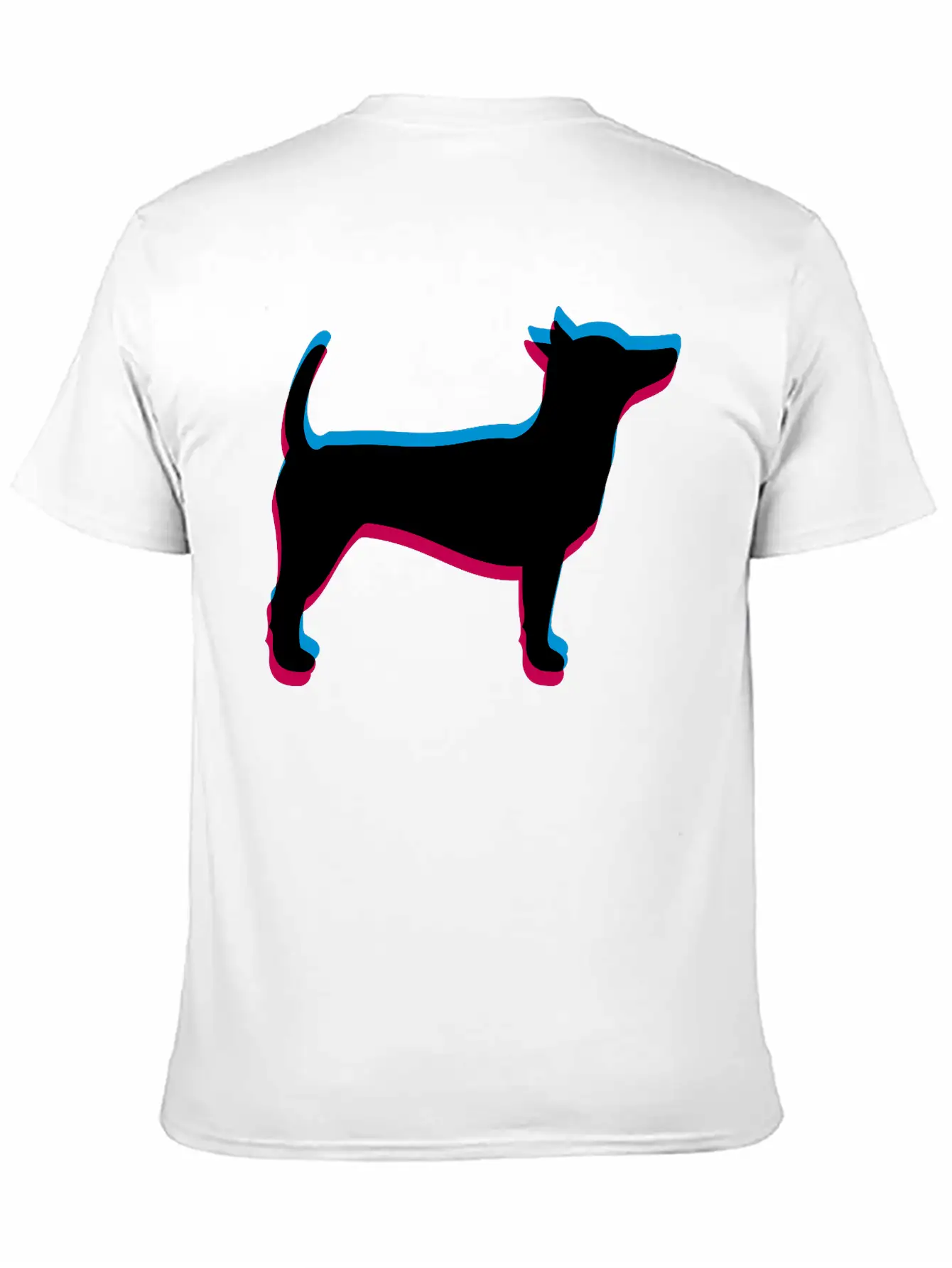 3D Effect Dog Silhouette Outline Shadow Clip Art L Essential Cotton Tee For Daily Outfits – Unisex Style