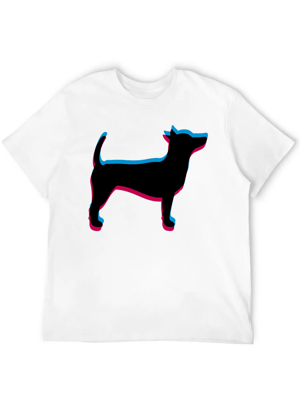 3D Effect Dog Silhouette Outline Shadow Clip Art L Essential Cotton Tee For Daily Outfits – Unisex Style