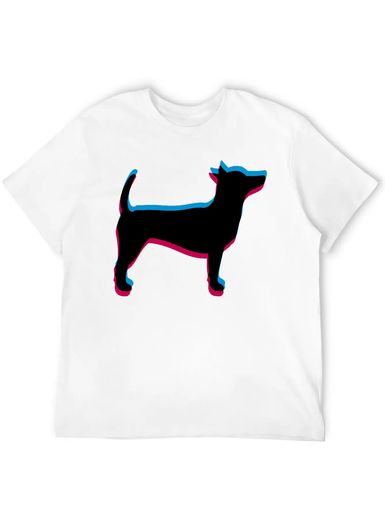 3D Effect Dog Silhouette Outline Shadow Clip Art L Essential Cotton Tee For Daily Outfits – Unisex Style