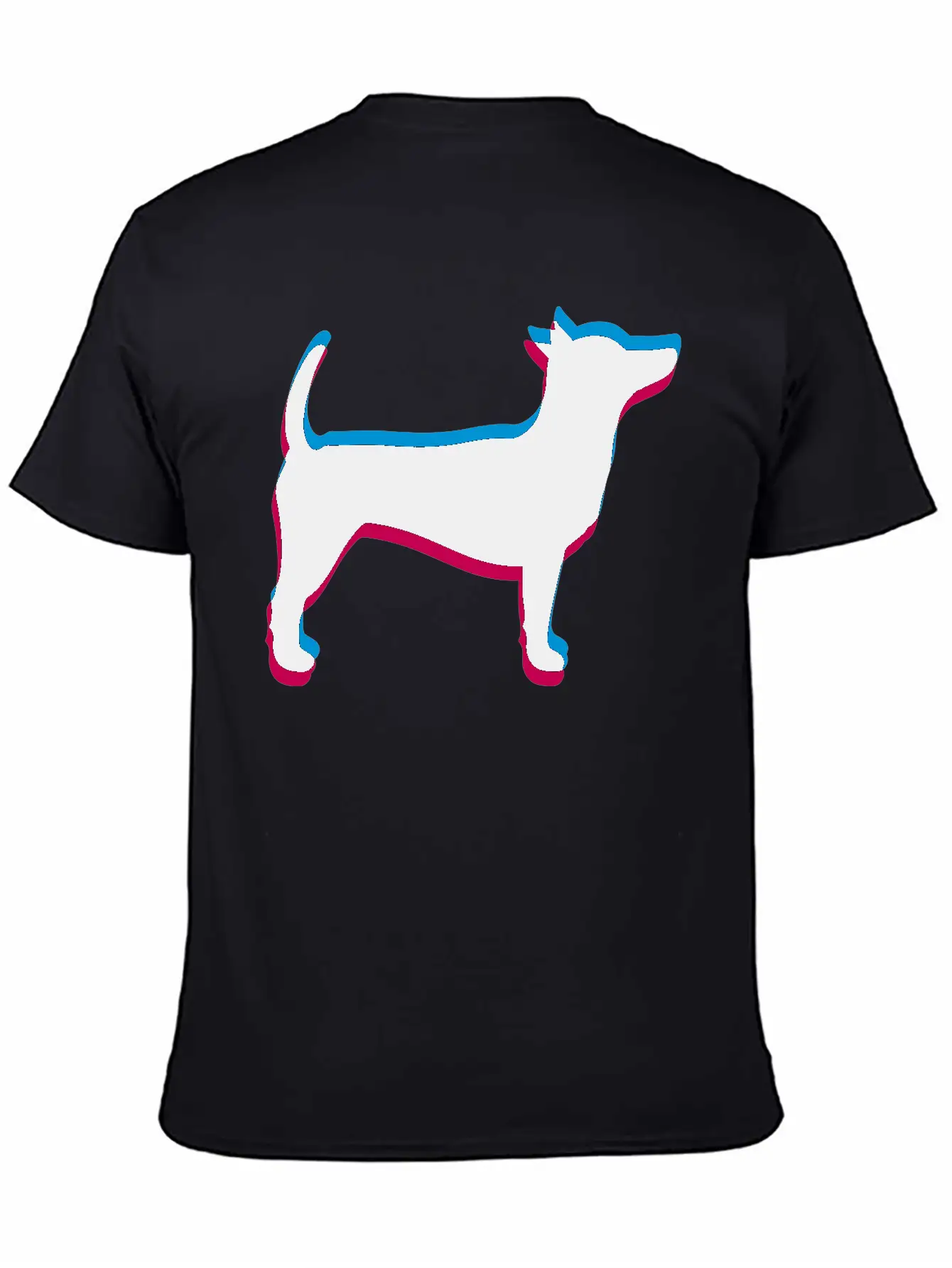 3D Effect Dog Silhouette Outline Shadow Clip Art L Essential Cotton Tee For Daily Outfits – Unisex Style