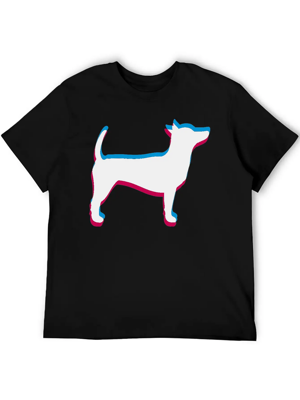 3D Effect Dog Silhouette Outline Shadow Clip Art L Essential Cotton Tee For Daily Outfits – Unisex Style