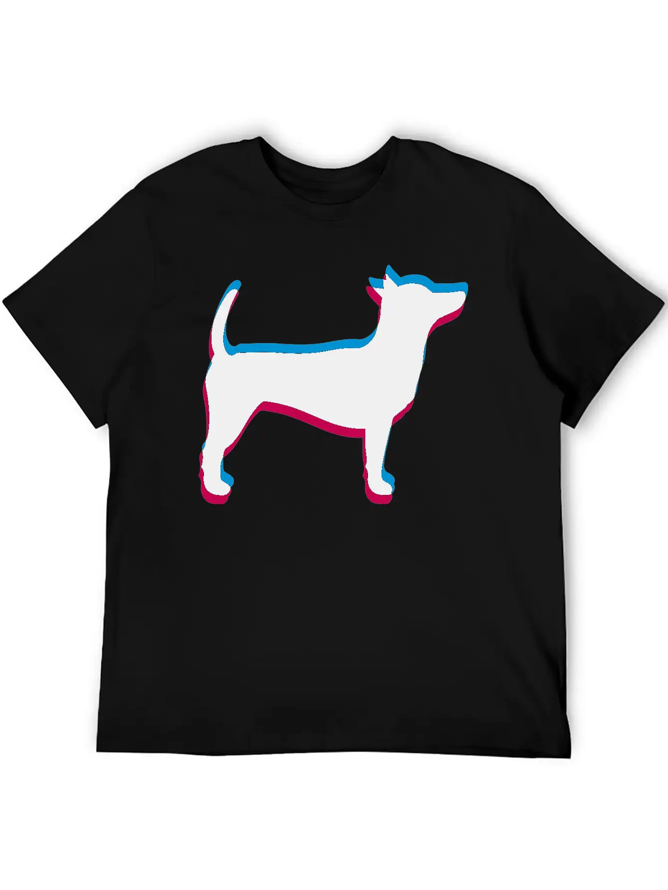 3D Effect Dog Silhouette Outline Shadow Clip Art L Essential Cotton Tee For Daily Outfits – Unisex Style