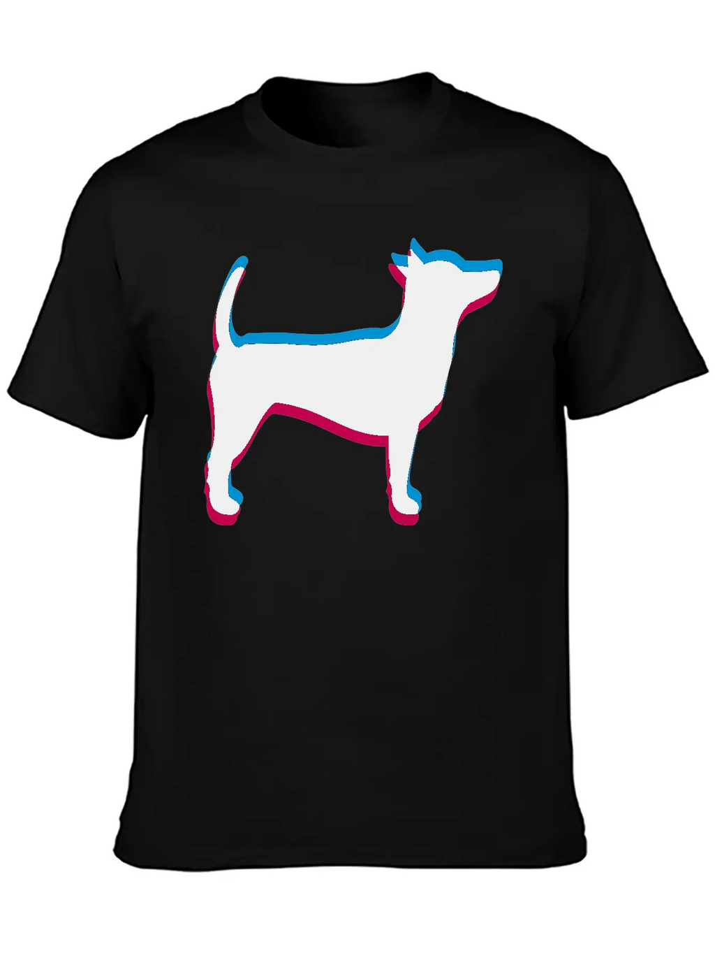 3D Effect Dog Silhouette Outline Shadow Clip Art L Essential Cotton Tee For Daily Outfits – Unisex Style