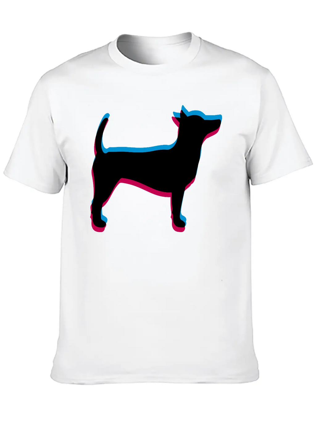 3D Effect Dog Silhouette Outline Shadow Clip Art L Essential Cotton Tee For Daily Outfits – Unisex Style