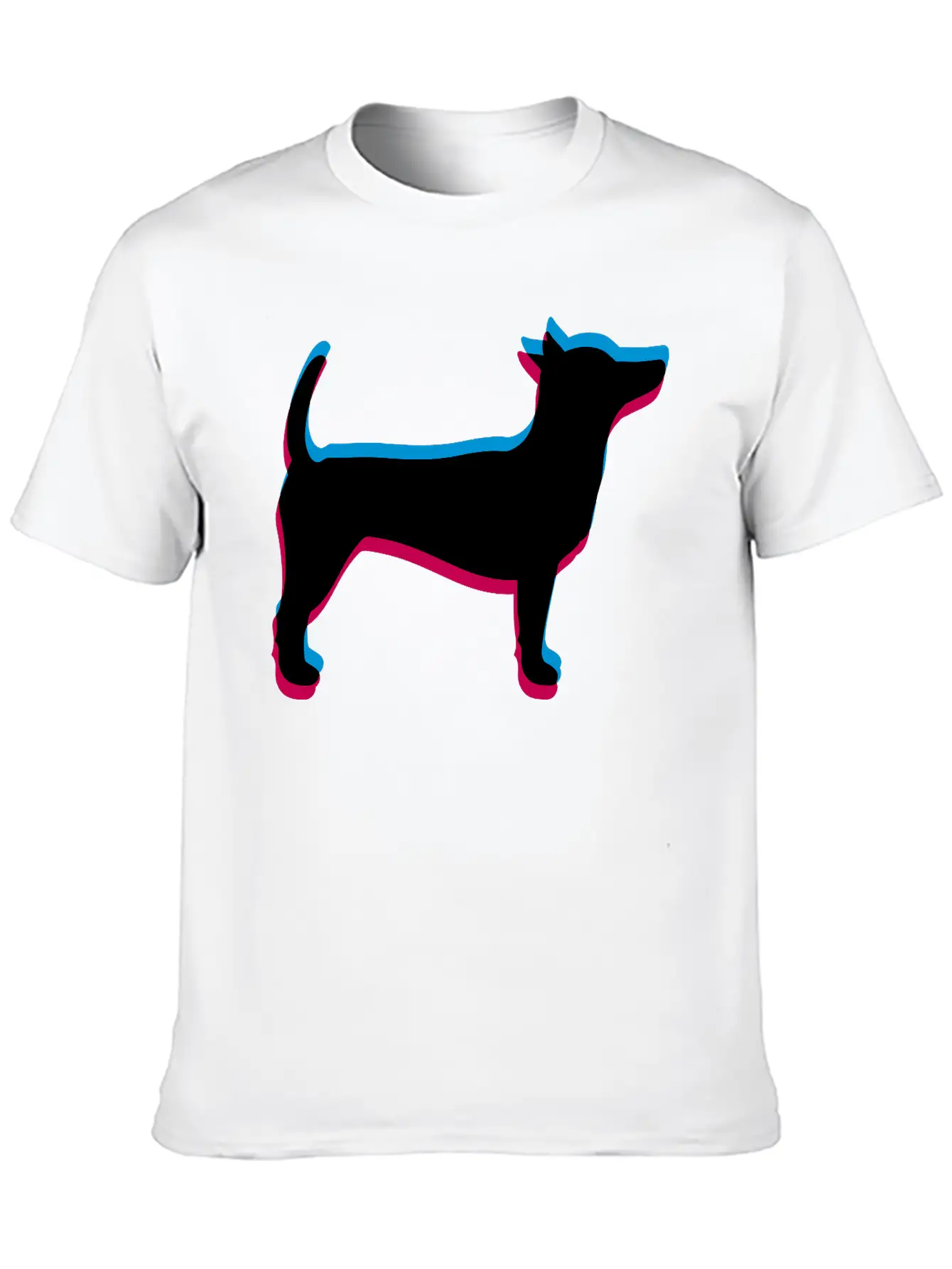 3D Effect Dog Silhouette Outline Shadow Clip Art L Essential Cotton Tee For Daily Outfits – Unisex Style