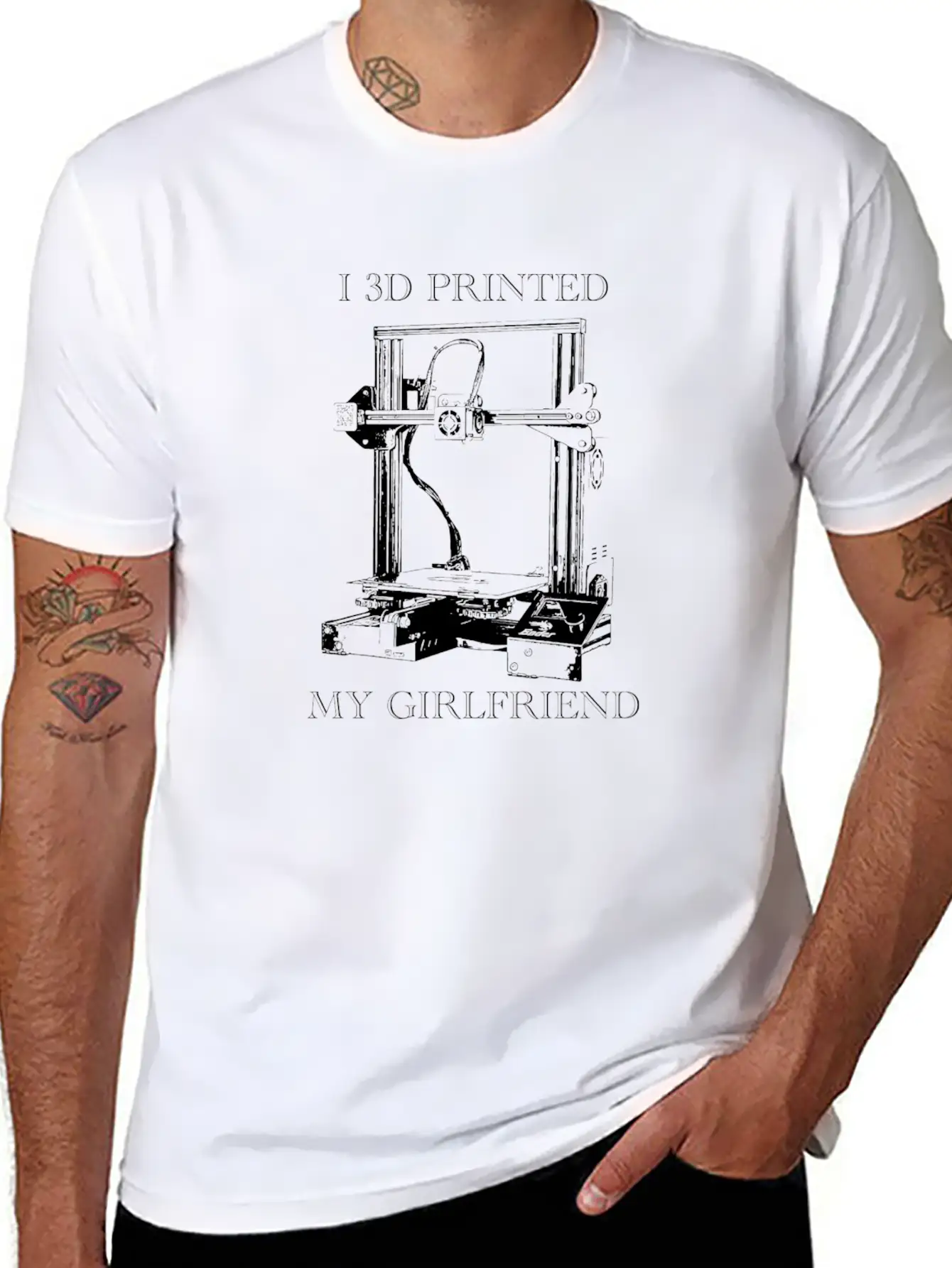3D Printed Girlfriend Essential Cotton Tee For Daily Outfits – Unisex Style