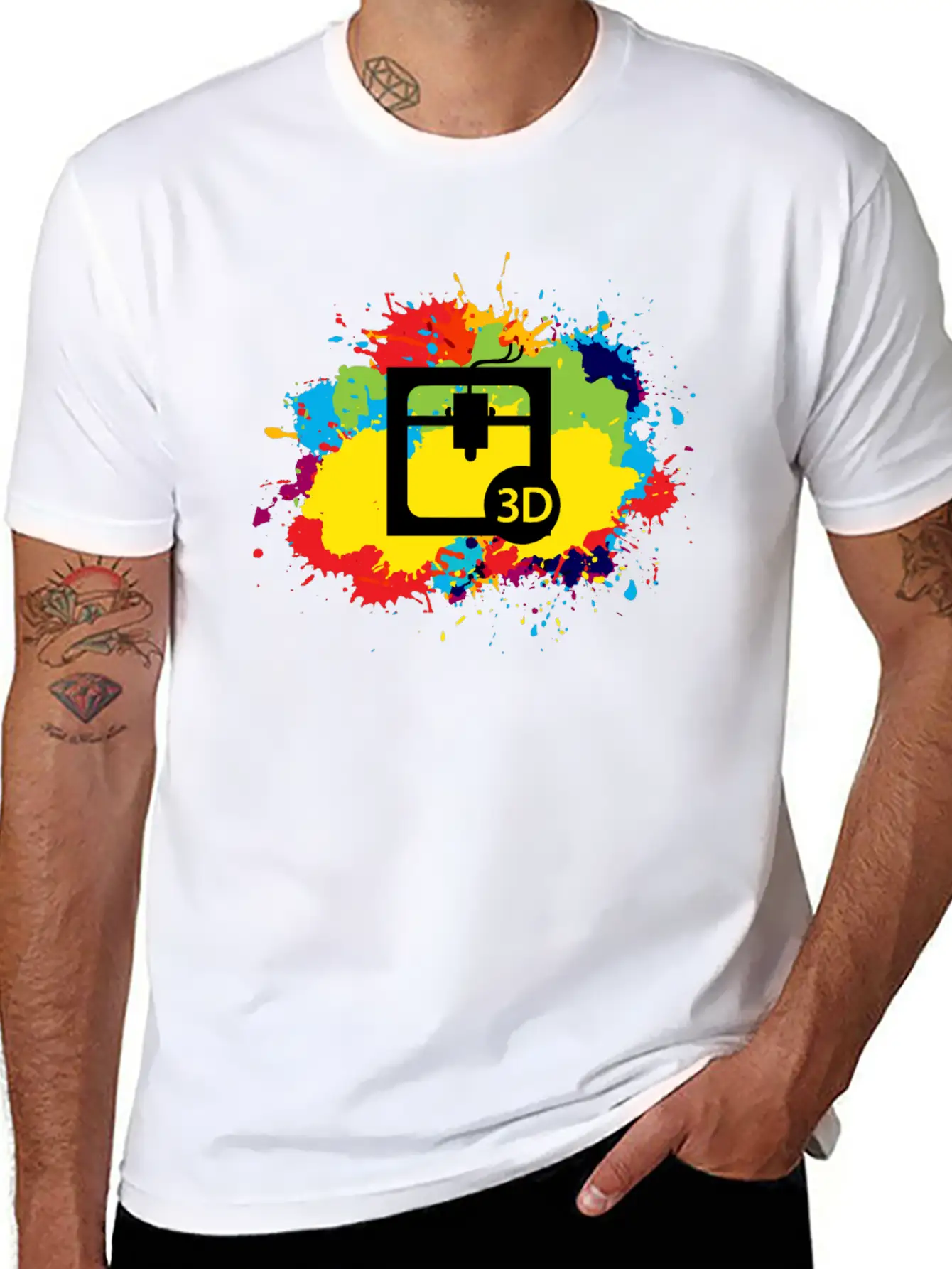 3d Printing Printer Operator Water Colour Gift Basic Graphic T-Shirt – Daily Comfort In Soft Cotton