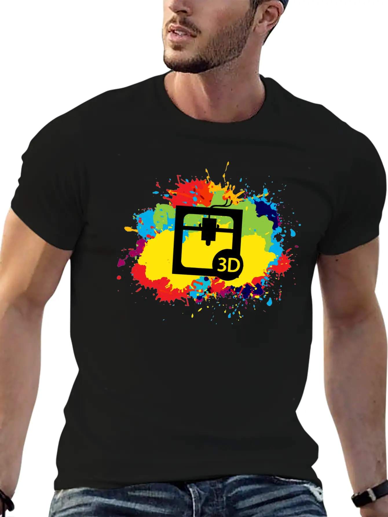 3d Printing Printer Operator Water Colour Gift Basic Graphic T-Shirt – Daily Comfort In Soft Cotton