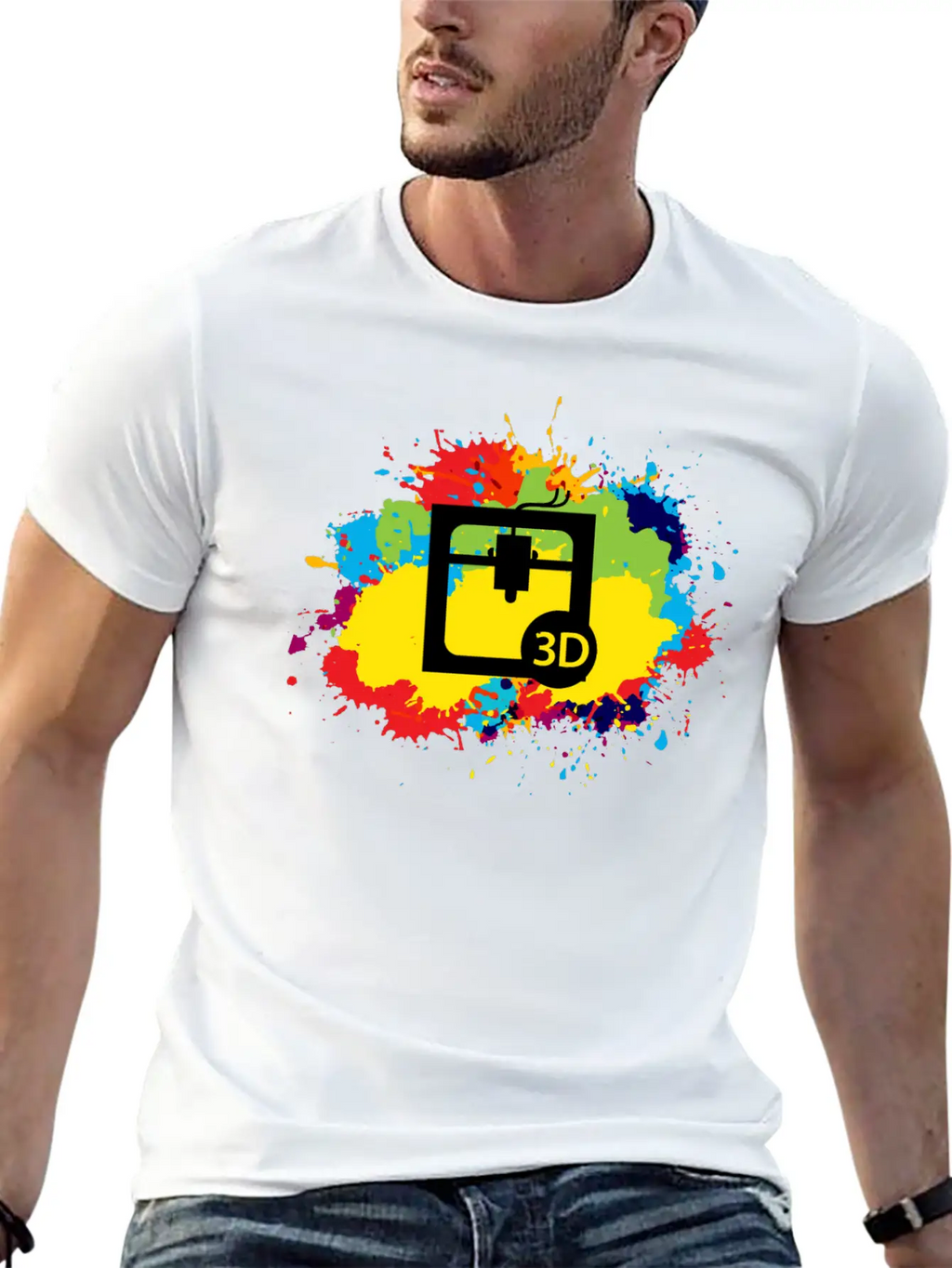 3d Printing Printer Operator Water Colour Gift Basic Graphic T-Shirt – Daily Comfort In Soft Cotton