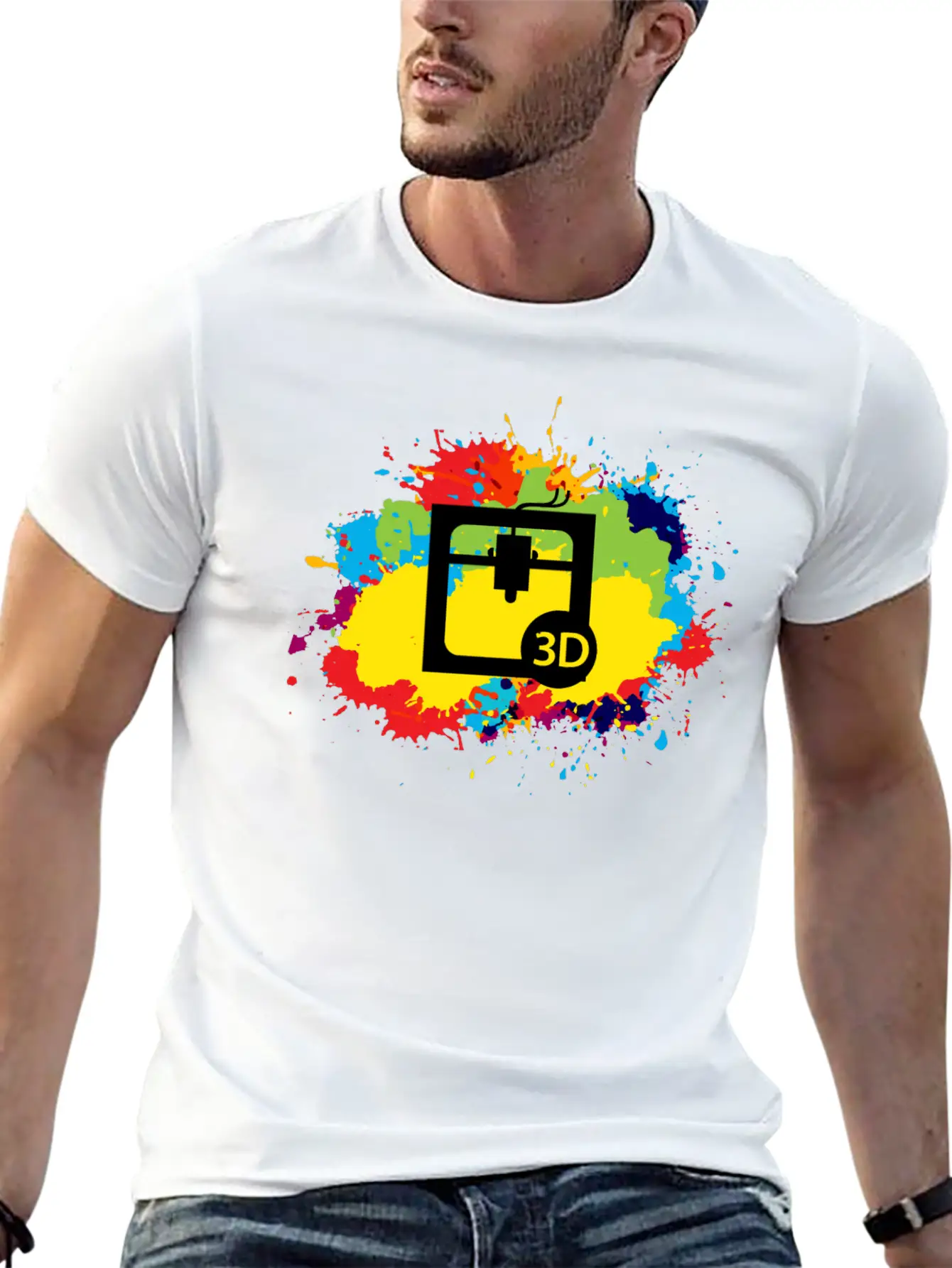 3d Printing Printer Operator Water Colour Gift Basic Graphic T-Shirt – Daily Comfort In Soft Cotton