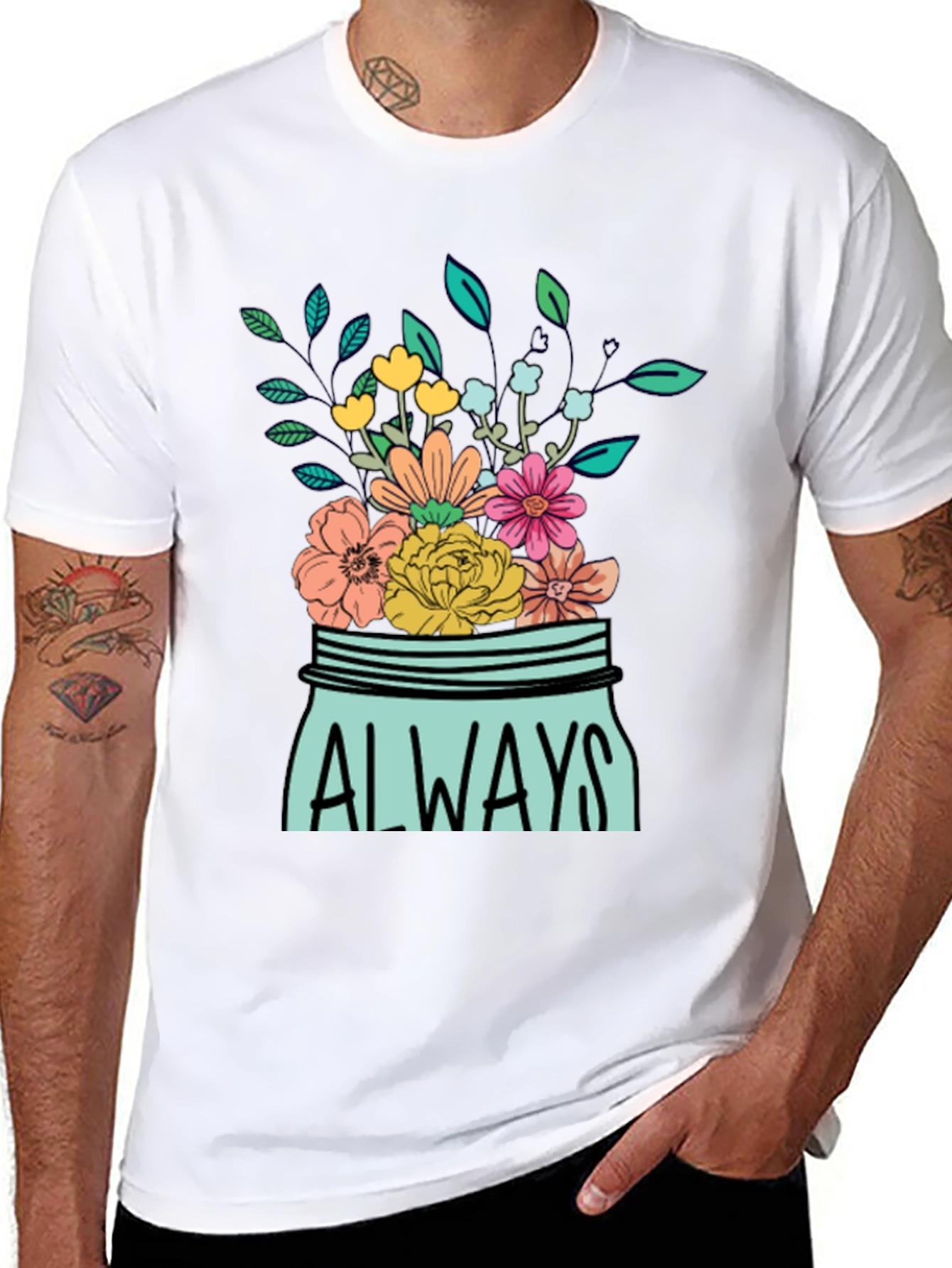 Always Floral Jar Graphic T-Shirt