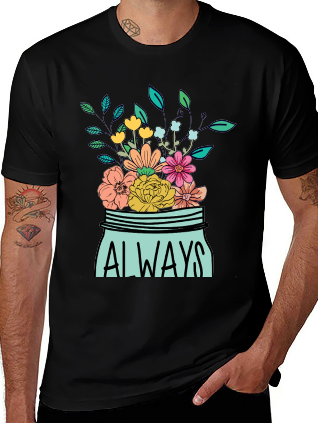 Always Floral Jar Graphic T-Shirt