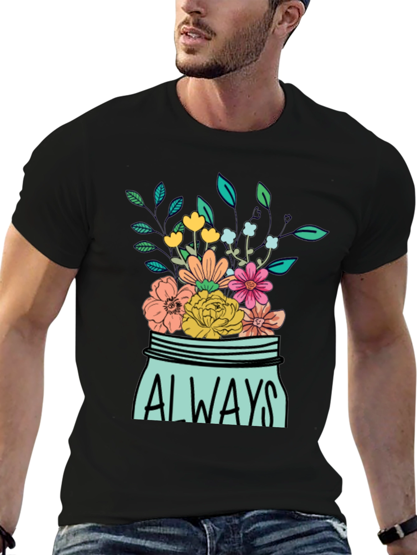 Always Floral Jar Graphic T-Shirt