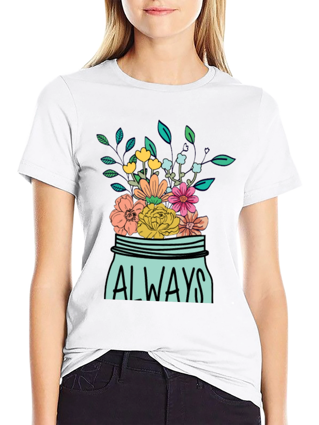 Always Floral Jar Graphic T-Shirt