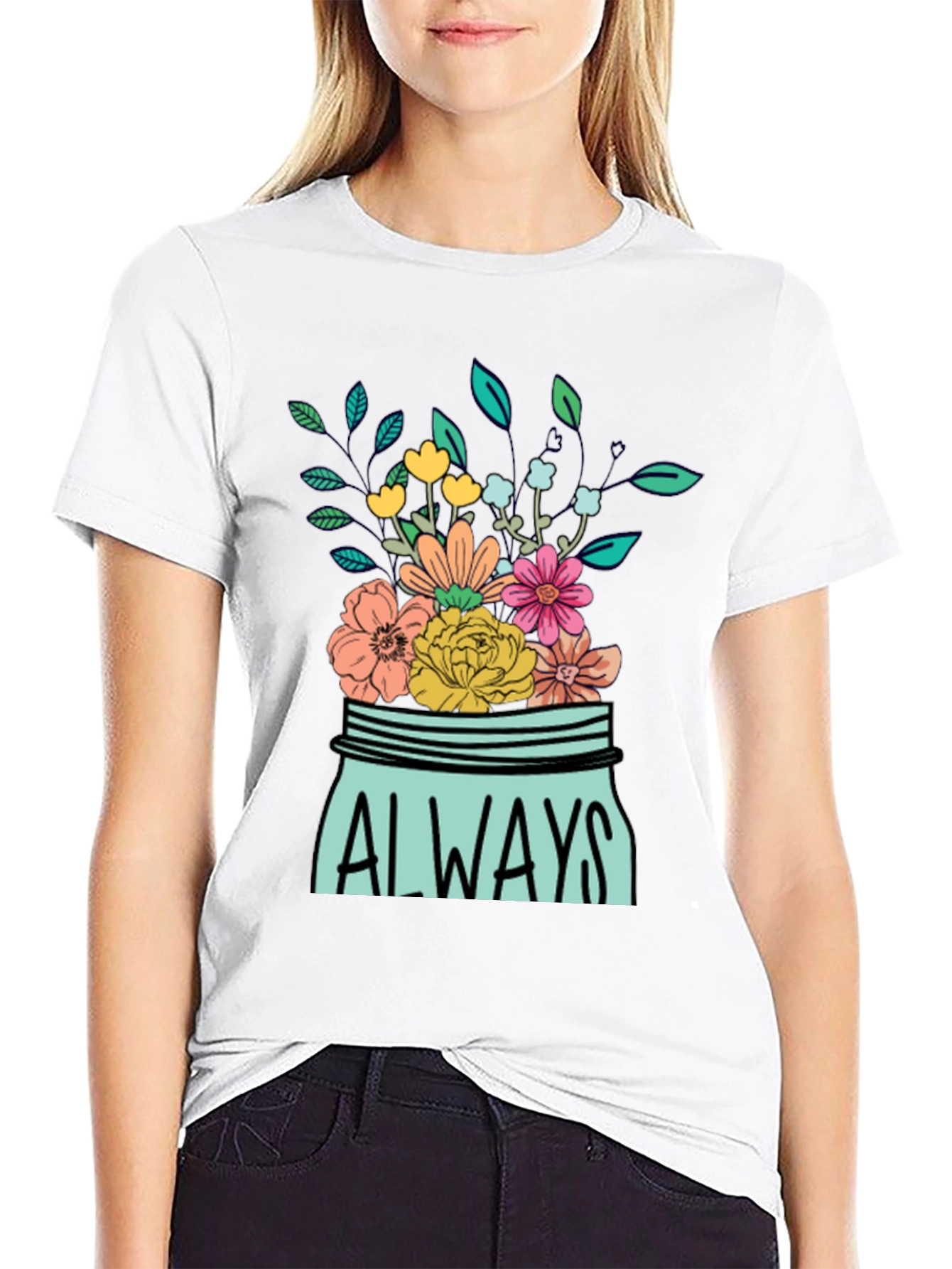 Always Floral Jar Graphic T-Shirt