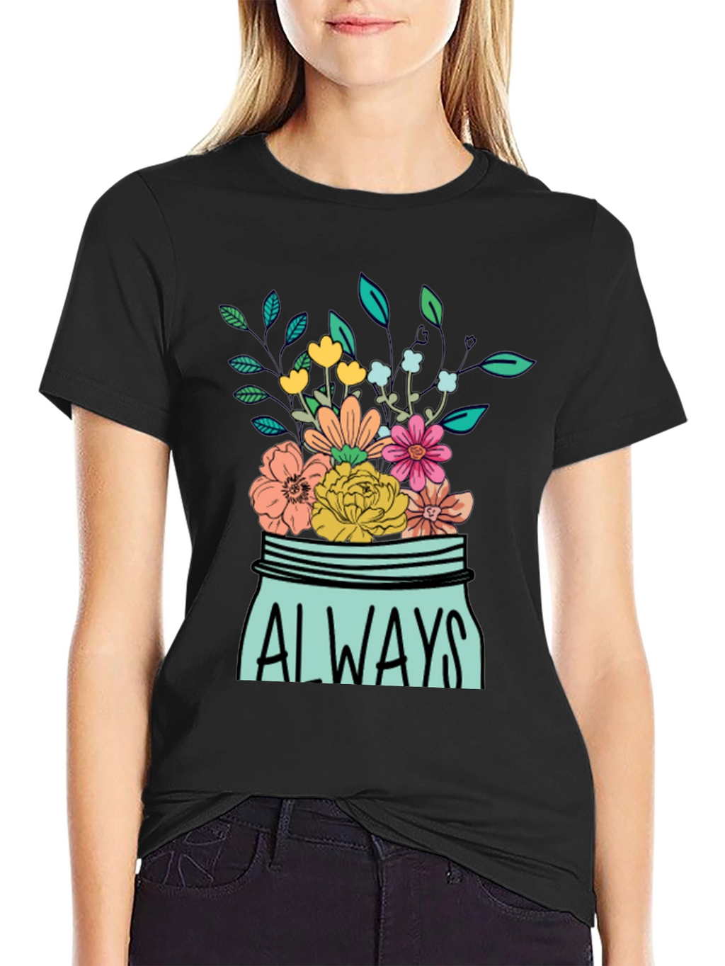 Always Floral Jar Graphic T-Shirt
