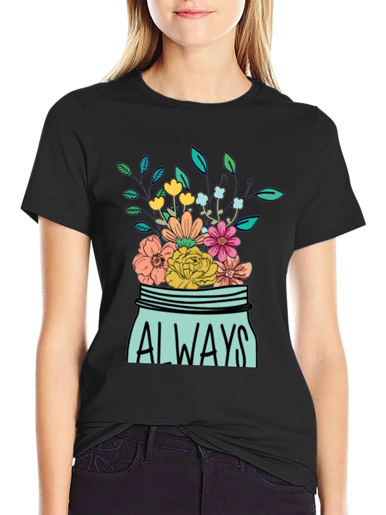 Always Floral Jar Graphic T-Shirt