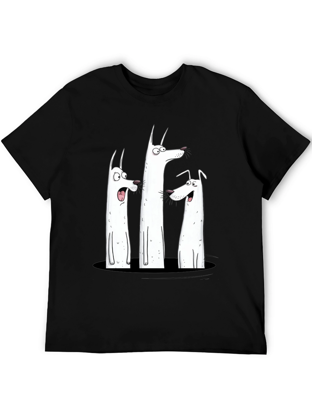 Funny Dog Graphic Print Black T-Shirt