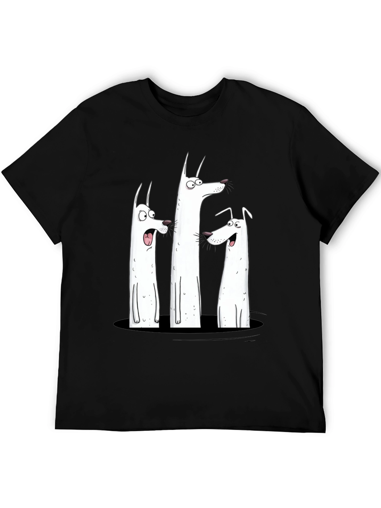 Funny Dog Graphic Print Black T-Shirt